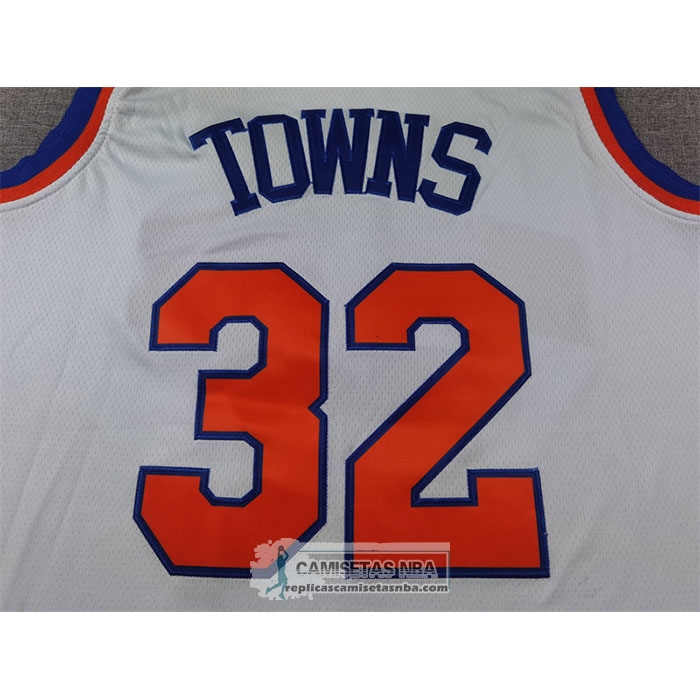 Camiseta New York Knicks Karl-Anthony Towns NO 32 Association 2024-25 Blanco